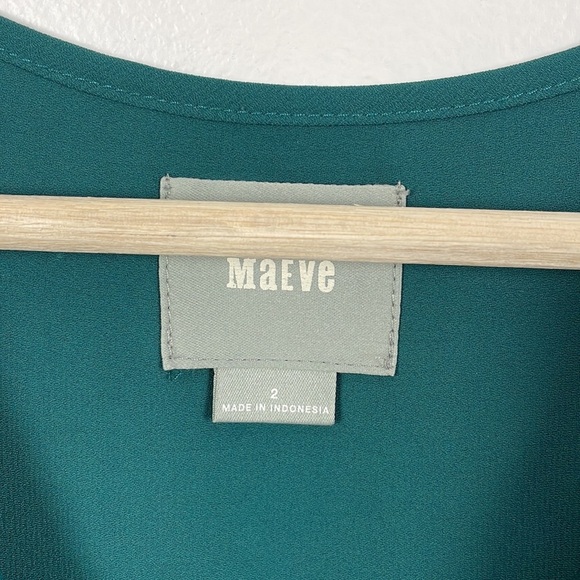 Maeve sleeveless high low hem pullover crewneck tuxedo style front blouse Size 2 - Picture 7 of 7